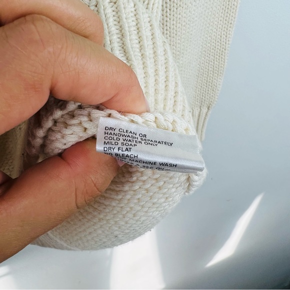 Vintage Kofi Wear Cream Knit Embroidered Crew-Neck Long sweater Dress - Picture 13 of 13